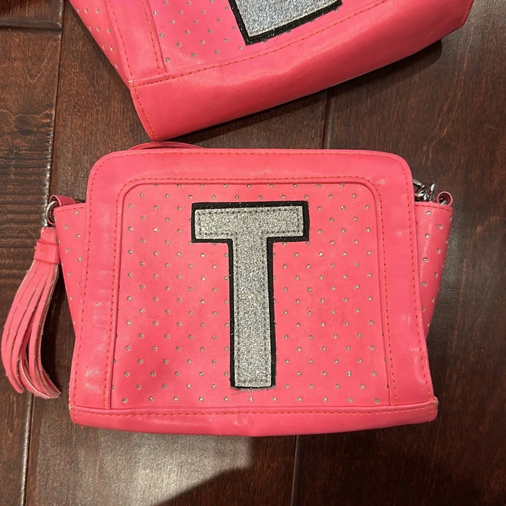 Letter E and Letter T kids crossbody handbags